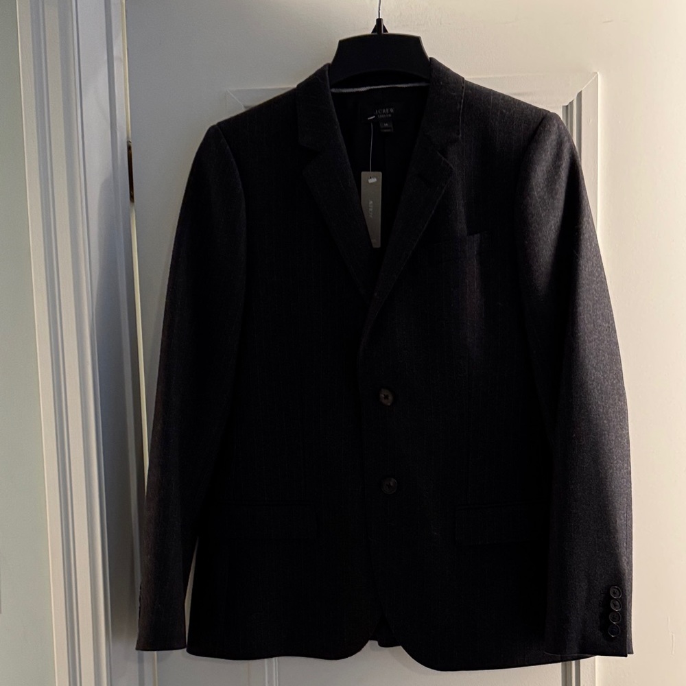 NWT J crew Ludlow blazer, grey flannel pinstripe, 14